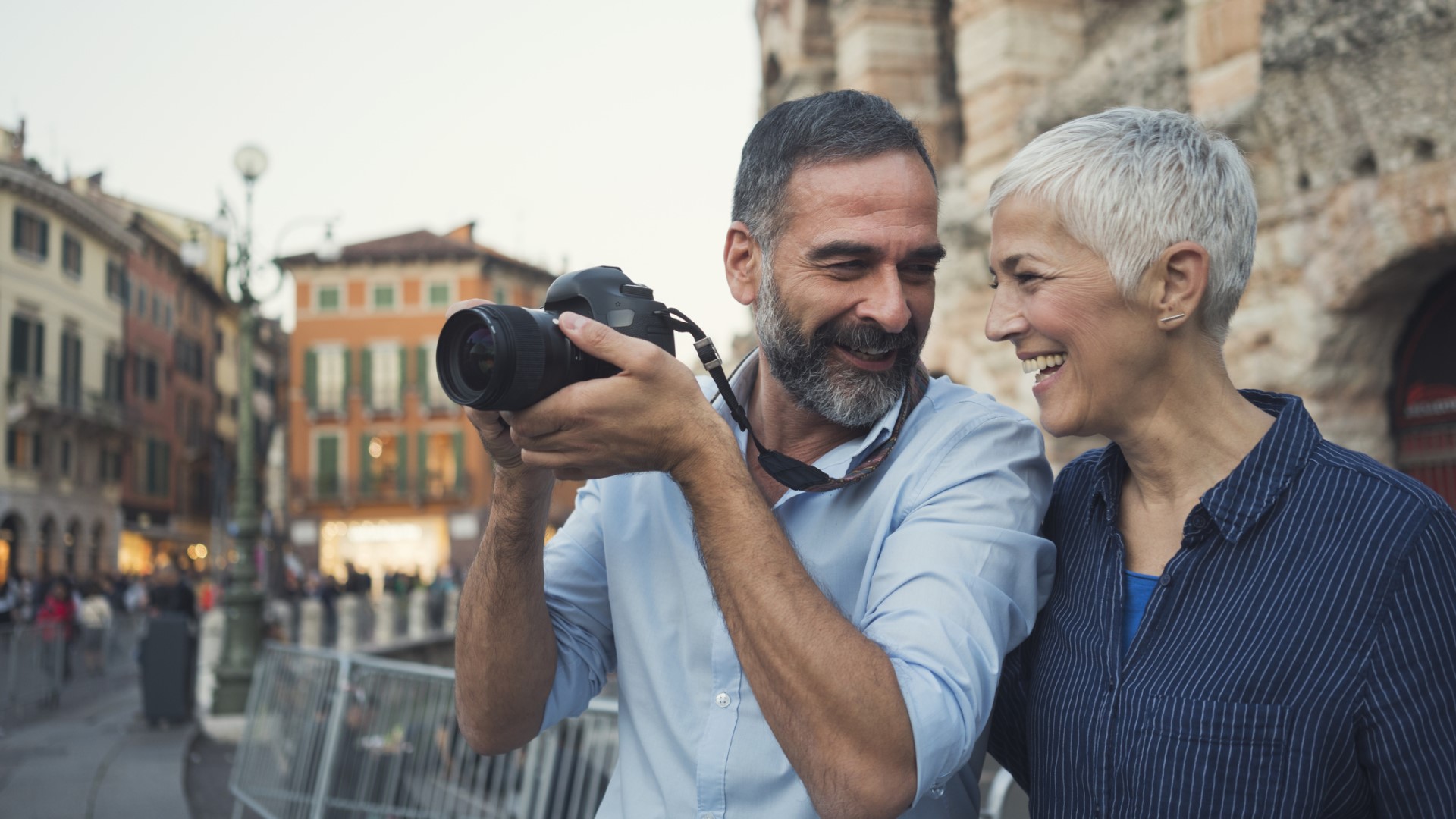 Middle aged couple on vacation